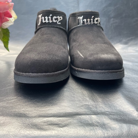 Juicy Couture JC-Kerri Women’s Slip On Black Faux Shearling Booties Size 9 - Picture 3 of 7
